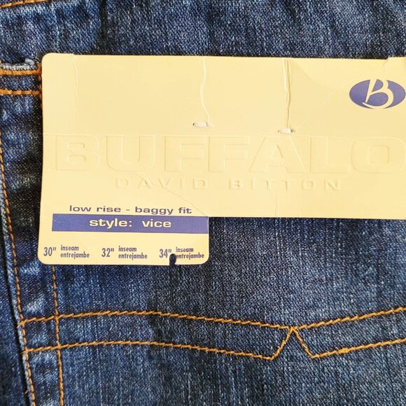 Buffalo David Bitton Jeans Mens 38x34 Blue Vice Low Rise Baggy Stretch - Picture 12 of 12